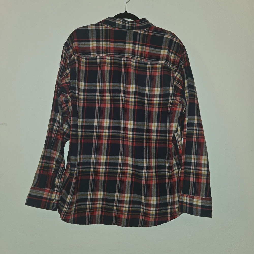 Red Head Flannel Shirt Plaid Button Up Long Sleeve Casual Mens Large - Picture 2 of 5
